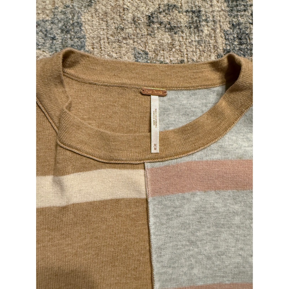 Free People Uptown Stripe Pullover Sweater Size Medium NWOT - Picture 2 of 6